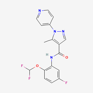 N-[2-(difluoromethoxy)-5-fluorophenyl]-5-methyl-1-pyridin-4-ylpyrazole-4-carboxamide