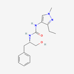 molecular formula C16H22N4O2 B7651622 1-(3-ethyl-1-methylpyrazol-4-yl)-3-[(2S)-1-hydroxy-3-phenylpropan-2-yl]urea 