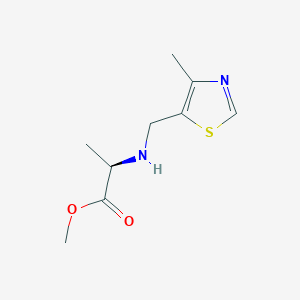 molecular formula C9H14N2O2S B7651630 methyl (2R)-2-[(4-methyl-1,3-thiazol-5-yl)methylamino]propanoate 