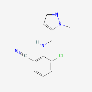 3-Chloro-2-[(2-methylpyrazol-3-yl)methylamino]benzonitrile