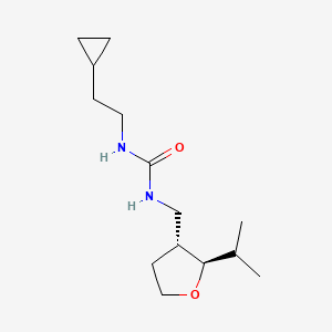 molecular formula C14H26N2O2 B7651701 1-(2-cyclopropylethyl)-3-[[(2R,3R)-2-propan-2-yloxolan-3-yl]methyl]urea 