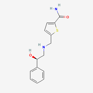 molecular formula C14H16N2O2S B7651712 5-[[[(2R)-2-hydroxy-2-phenylethyl]amino]methyl]thiophene-2-carboxamide 