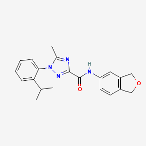 molecular formula C21H22N4O2 B7651719 N-(1,3-dihydro-2-benzofuran-5-yl)-5-methyl-1-(2-propan-2-ylphenyl)-1,2,4-triazole-3-carboxamide 