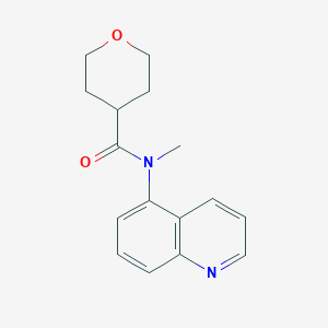 molecular formula C16H18N2O2 B7651727 N-methyl-N-quinolin-5-yloxane-4-carboxamide 