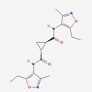 molecular formula C17H22N4O4 B7651762 (1R,2R)-1-N,2-N-bis(5-ethyl-3-methyl-1,2-oxazol-4-yl)cyclopropane-1,2-dicarboxamide 