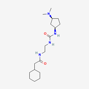 molecular formula C18H34N4O2 B7651766 2-cyclohexyl-N-[2-[[(1R,3S)-3-(dimethylamino)cyclopentyl]carbamoylamino]ethyl]acetamide 