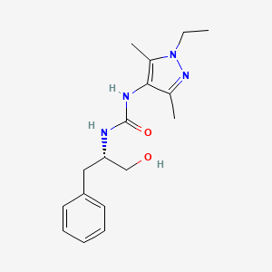 molecular formula C17H24N4O2 B7651767 1-(1-ethyl-3,5-dimethylpyrazol-4-yl)-3-[(2S)-1-hydroxy-3-phenylpropan-2-yl]urea 