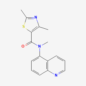 molecular formula C16H15N3OS B7651773 N,2,4-trimethyl-N-quinolin-5-yl-1,3-thiazole-5-carboxamide 