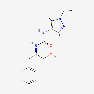 molecular formula C17H24N4O2 B7651790 1-(1-ethyl-3,5-dimethylpyrazol-4-yl)-3-[(2R)-1-hydroxy-3-phenylpropan-2-yl]urea 