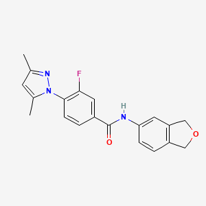 N-(1,3-dihydro-2-benzofuran-5-yl)-4-(3,5-dimethylpyrazol-1-yl)-3-fluorobenzamide