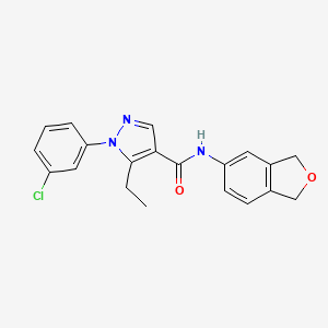 1-(3-chlorophenyl)-N-(1,3-dihydro-2-benzofuran-5-yl)-5-ethylpyrazole-4-carboxamide