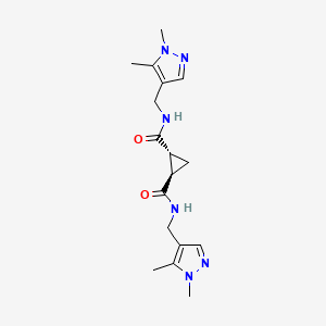 (1R,2R)-1-N,2-N-bis[(1,5-dimethylpyrazol-4-yl)methyl]cyclopropane-1,2-dicarboxamide