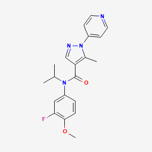 N-(3-fluoro-4-methoxyphenyl)-5-methyl-N-propan-2-yl-1-pyridin-4-ylpyrazole-4-carboxamide