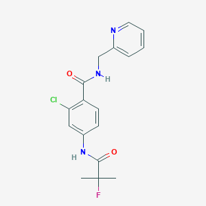 2-chloro-4-[(2-fluoro-2-methylpropanoyl)amino]-N-(pyridin-2-ylmethyl)benzamide