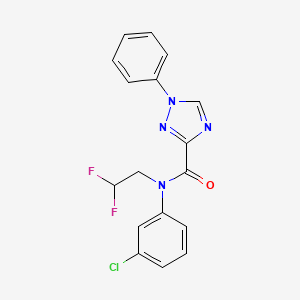 molecular formula C17H13ClF2N4O B7651867 N-(3-chlorophenyl)-N-(2,2-difluoroethyl)-1-phenyl-1,2,4-triazole-3-carboxamide 