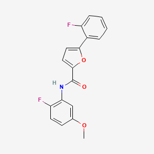 molecular formula C18H13F2NO3 B7651877 N-(2-fluoro-5-methoxyphenyl)-5-(2-fluorophenyl)furan-2-carboxamide 