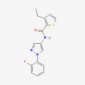 3-ethyl-N-[1-(2-fluorophenyl)pyrazol-4-yl]thiophene-2-carboxamide