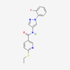 molecular formula C17H15FN4OS B7651926 6-ethylsulfanyl-N-[1-(2-fluorophenyl)pyrazol-4-yl]pyridine-3-carboxamide 