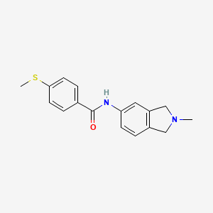 molecular formula C17H18N2OS B7651934 N-(2-methyl-1,3-dihydroisoindol-5-yl)-4-methylsulfanylbenzamide 