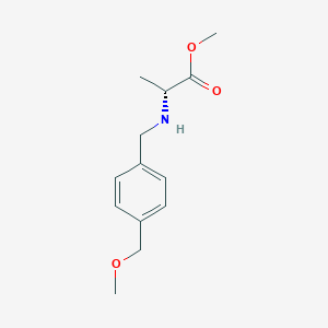 molecular formula C13H19NO3 B7651946 methyl (2R)-2-[[4-(methoxymethyl)phenyl]methylamino]propanoate 