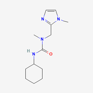 molecular formula C13H22N4O B7651967 3-Cyclohexyl-1-methyl-1-[(1-methylimidazol-2-yl)methyl]urea 