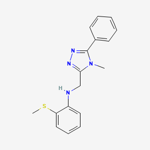 molecular formula C17H18N4S B7651995 N-[(4-methyl-5-phenyl-1,2,4-triazol-3-yl)methyl]-2-methylsulfanylaniline 