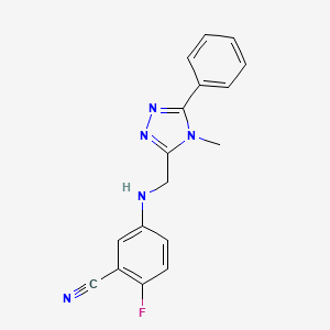 2-Fluoro-5-[(4-methyl-5-phenyl-1,2,4-triazol-3-yl)methylamino]benzonitrile