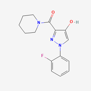 molecular formula C15H16FN3O2 B7652025 [1-(2-Fluorophenyl)-4-hydroxypyrazol-3-yl]-piperidin-1-ylmethanone 