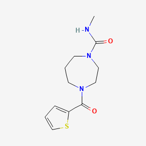 molecular formula C12H17N3O2S B7652028 N-methyl-4-(thiophene-2-carbonyl)-1,4-diazepane-1-carboxamide 