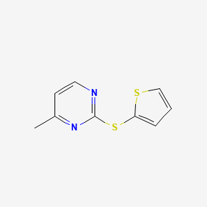 molecular formula C9H8N2S2 B7652121 4-Methyl-2-thiophen-2-ylsulfanylpyrimidine 