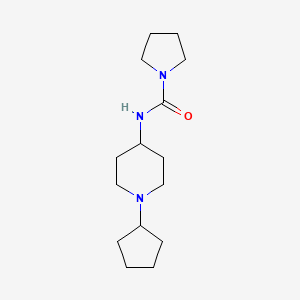 molecular formula C15H27N3O B7652136 N-(1-cyclopentylpiperidin-4-yl)pyrrolidine-1-carboxamide 