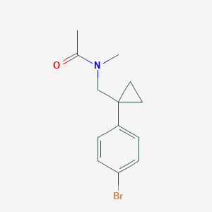 molecular formula C13H16BrNO B7652158 N-[[1-(4-bromophenyl)cyclopropyl]methyl]-N-methylacetamide 