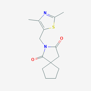 molecular formula C14H18N2O2S B7652211 2-[(2,4-Dimethyl-1,3-thiazol-5-yl)methyl]-2-azaspiro[4.4]nonane-1,3-dione 