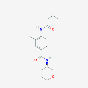 3-methyl-4-(3-methylbutanoylamino)-N-[(3R)-oxan-3-yl]benzamide