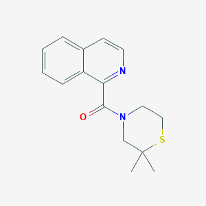 molecular formula C16H18N2OS B7652273 (2,2-Dimethylthiomorpholin-4-yl)-isoquinolin-1-ylmethanone 