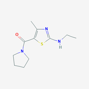 molecular formula C11H17N3OS B7652290 [2-(Ethylamino)-4-methyl-1,3-thiazol-5-yl]-pyrrolidin-1-ylmethanone 