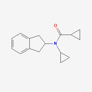 molecular formula C16H19NO B7652302 N-cyclopropyl-N-(2,3-dihydro-1H-inden-2-yl)cyclopropanecarboxamide 