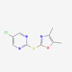 2-(5-Chloropyrimidin-2-yl)sulfanyl-4,5-dimethyl-1,3-oxazole