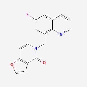 molecular formula C17H11FN2O2 B7652327 5-[(6-Fluoroquinolin-8-yl)methyl]furo[3,2-c]pyridin-4-one 