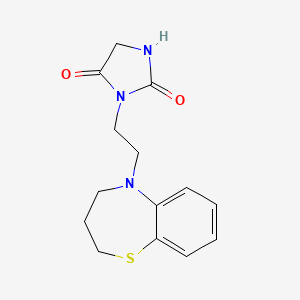 molecular formula C14H17N3O2S B7652333 3-[2-(3,4-dihydro-2H-1,5-benzothiazepin-5-yl)ethyl]imidazolidine-2,4-dione 