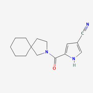 molecular formula C15H19N3O B7652350 5-(2-azaspiro[4.5]decane-2-carbonyl)-1H-pyrrole-3-carbonitrile 