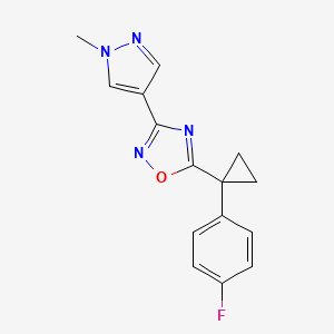 5-[1-(4-Fluorophenyl)cyclopropyl]-3-(1-methylpyrazol-4-yl)-1,2,4-oxadiazole