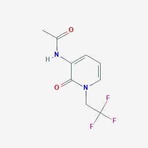 molecular formula C9H9F3N2O2 B7652405 N-[2-oxo-1-(2,2,2-trifluoroethyl)pyridin-3-yl]acetamide 