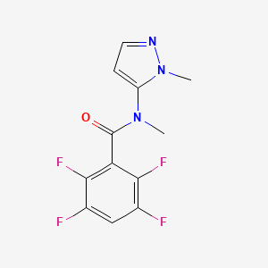 molecular formula C12H9F4N3O B7652414 2,3,5,6-tetrafluoro-N-methyl-N-(2-methylpyrazol-3-yl)benzamide 