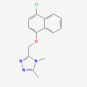 molecular formula C15H14ClN3O B7652452 3-[(4-Chloronaphthalen-1-yl)oxymethyl]-4,5-dimethyl-1,2,4-triazole 