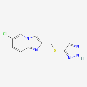 molecular formula C10H8ClN5S B7652454 6-chloro-2-(2H-triazol-4-ylsulfanylmethyl)imidazo[1,2-a]pyridine 