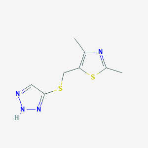 molecular formula C8H10N4S2 B7652468 2,4-dimethyl-5-(2H-triazol-4-ylsulfanylmethyl)-1,3-thiazole 