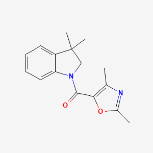 molecular formula C16H18N2O2 B7652484 (3,3-dimethyl-2H-indol-1-yl)-(2,4-dimethyl-1,3-oxazol-5-yl)methanone 