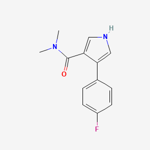 molecular formula C13H13FN2O B7652496 4-(4-fluorophenyl)-N,N-dimethyl-1H-pyrrole-3-carboxamide 