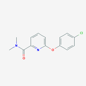 molecular formula C14H13ClN2O2 B7652505 6-(4-chlorophenoxy)-N,N-dimethylpyridine-2-carboxamide 